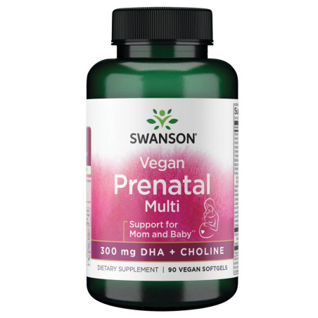 SWANSON Vegan Prenatal Multi z DHA i Choliną (90 kaps.)