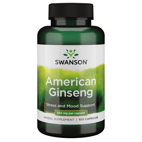 SWANSON American Ginseng - Żeń-szeń Amerykański 550 mg (100 kaps.)