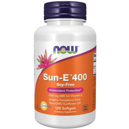 NOW FOODS Sun-E 400 - Witamina E Sun-E 400 - co drugi dzień (120 kaps.)