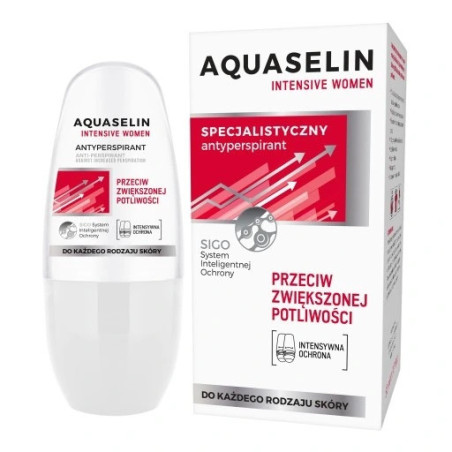 AQUASELIN Intensive Women Specjalistyczny antyperspirant roll-on przeciw zwiększonej potliwości (50 ml)