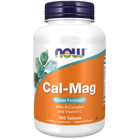 NOW FOODS Cal-Mag - Wapń i magnez antystres z witaminami z grupy B (100 tabl.)