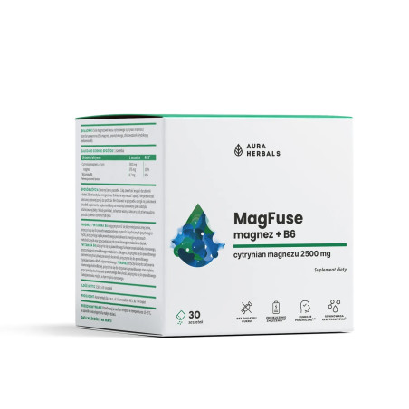 AURA HERBALS MagFuse: magnez + B6 (30 szt.)