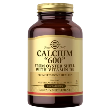 SOLGAR Calcium „600” from Oyster Shell with Vitamin D3 - Wapń z muszli ostryg (120 tabl.)