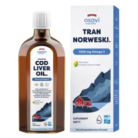 OSAVI Tran Norweski, 1000 mg Omega 3 (Cytryna - Mięta) (500 ml)