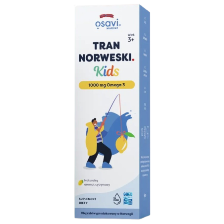 OSAVI Tran Norweski Kids 1000 mg Omega 3 - smak cytrynowy (50 ml)