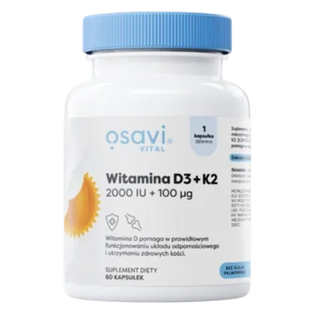 OSAVI Witamina D3 + K2 2000IU + 100 mcg (60 kaps.)
