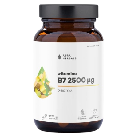 AURA HERBALS Witamina B7 2500 µg, biotyna (60 kaps.)