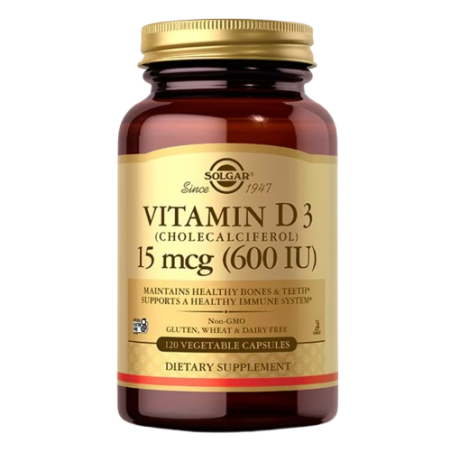 SOLGAR Vitamin D3 15 mcg (600 IU) (120 kaps.)