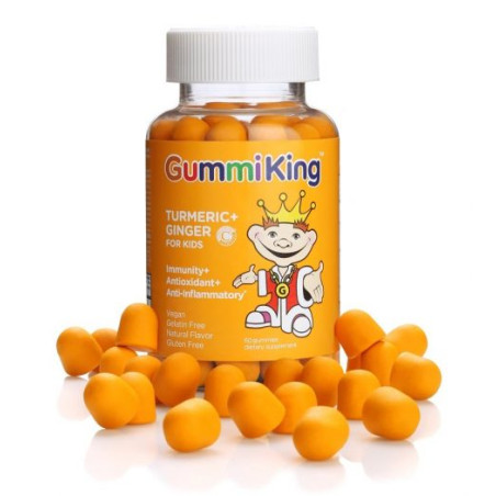GUMMIKING Turmeric + Ginger for Kids - Kurkuma + Imbir dla dzieci (60 żelek)