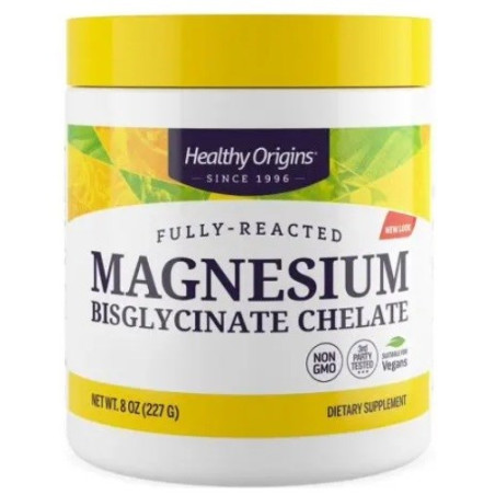 HEALTHY ORIGINS Magnesium Bisglycinate Chelate - Chelat Magenzu w proszku (227 g)