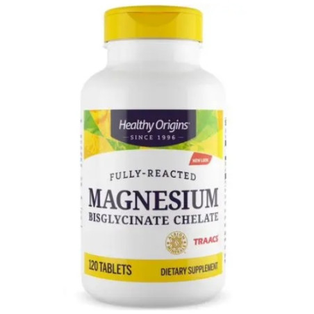 HEALTHY ORIGINS Magnesium Bisglycinate Chelate - Chelat Magenzu (120 tabl.)