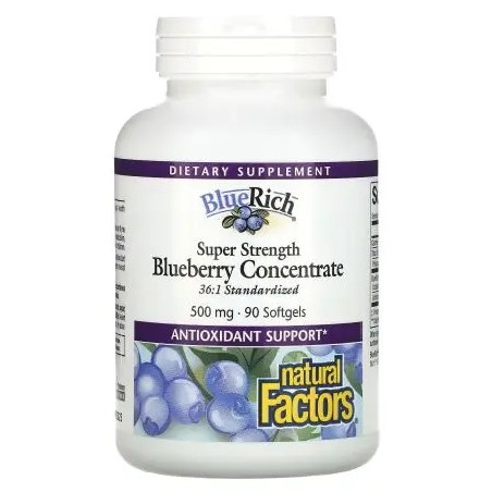 NATURAL FACTORS Super Strength Blueberry Concentrate (90 kaps.)