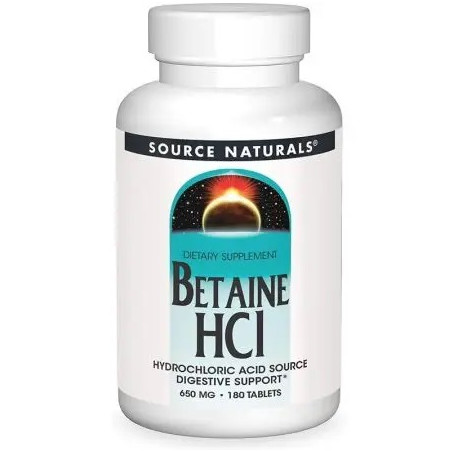 SOURCE NATURALS Betaine HCl - Betaina HCl (180 tabl.)