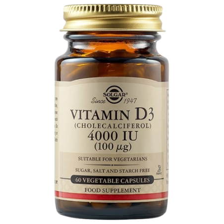 SOLGAR Witamina D3 4000 IU 100 mcg (60 kaps.)