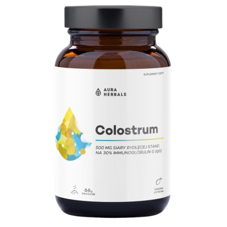 AURA HERBALS Colostrum 500 mg, kwaśna cytryna (66 g)