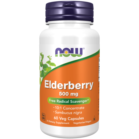 NOW FOODS Elderberry 500 mg Bez Czarny (120 kaps.)