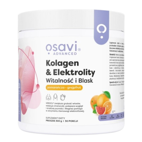 OSAVI Kolagen i Elektrolity Witalność i Blask, pomarańcza-grejpfrut (300 g)