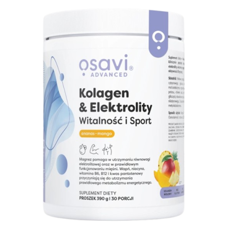 OSAVI Kolagen i Elektrolity Witalność i Sport, ananas-mango (390 g)