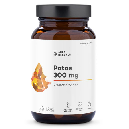 AURA HERBALS Potas 300 mg, cytrynian potasu (60 kaps.)