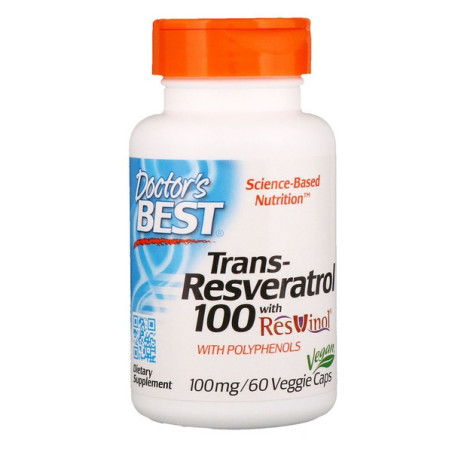 DOCTOR'S BEST Trans-Resveratrol 100 mg + Polifenole 80 mg (60 kaps.)