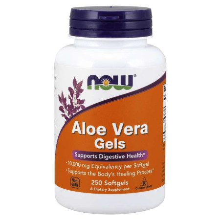 NOW FOODS Aloe Vera Gels - Aloes koncentrat z Liści Aloesu 200:1 (250 kaps.)