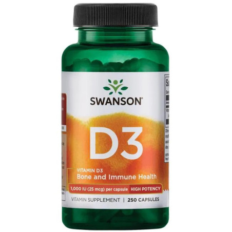 SWANSON Vitamin D3 1000 IU (25 mcg) (250 kaps.)