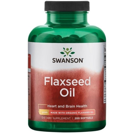 SWANSON Flaxseed Oil 1000 mg (200 kaps.)