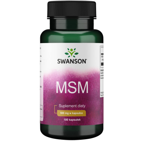 SWANSON Siarka MSM - Metylosulfonylometan 500 mg (100 kaps.)