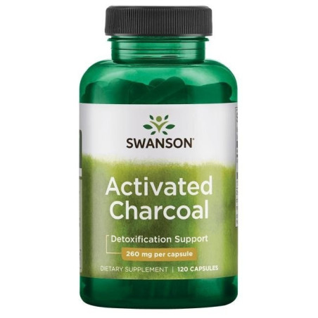 SWANSON Activated Charcoal - Węgiel drzewny aktywny (120 kaps.)