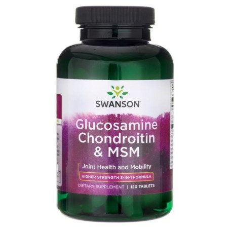 SWANSON Glukozamina/Chondroityna/MSM 500/400/200 mg (120 tabl.)