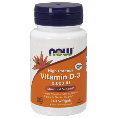 NOW FOODS Witamina D3 2000 IU (240 kaps.)
