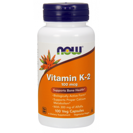 NOW FOODS Witamina K2-MK4 100 mcg i Lucerna (100 kaps.)