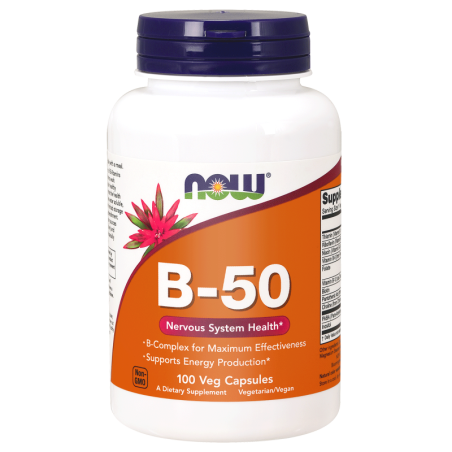 NOW FOODS Witamina B-50 - Kompleks Witamin B - B-Complex (100 kaps.)