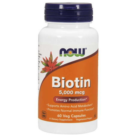 NOW FOODS Biotyna - Biotin 5000 mcg (60 kaps.)