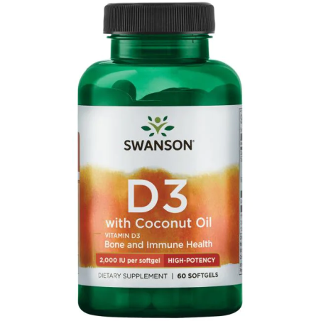SWANSON D3 with Coconut Oil (60 kaps.)