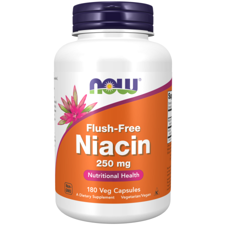 NOW FOODS Niacyna flush-free (Niacin) 250 mg (180 kaps.)