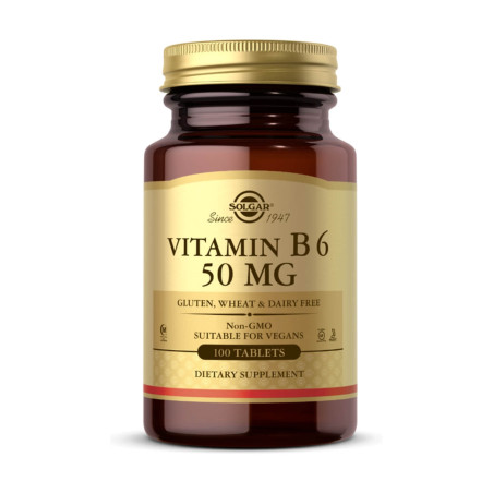 SOLGAR Vitamin B6 - Witamina B6 50 mg (100 tabl.)
