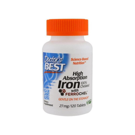 DOCTOR'S BEST Iron 27 mg - Żelazo (120 tabl.)