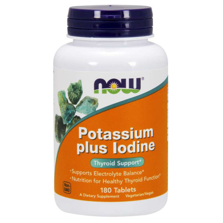 NOW FOODS Potassium Plus Iodine - Potas + Jod (180 tabl.)