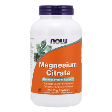 NOW FOODS Magnesium Citrate - Magnez (240 kaps.)