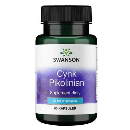 SWANSON Zinc Picolinate - Cynk Pikolinian 22 mg (60 kaps.)