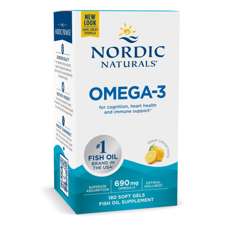NORDIC NATURALS Omega-3, Lemon (180 kaps.)