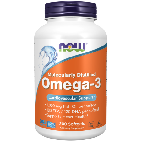 NOW FOODS Omega 3 - DHA 120 mg + EPA 180 mg (200 kaps.)