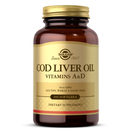 SOLGAR Cod Liver Oil - Vitamins A&D (100 kaps.)