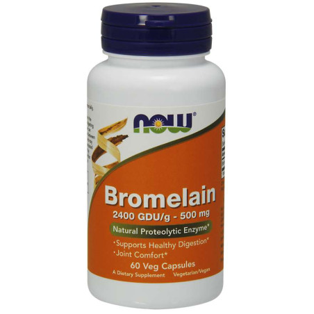 NOW FOODS Bromelaina 2400 GDU 500 mg (60 kaps.)
