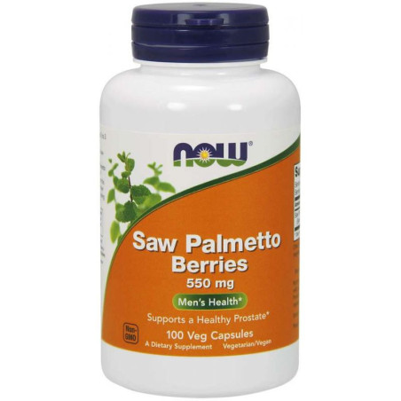 NOW FOODS Saw Palmetto Berries - Palma Sabalowa (jagody) 550 mg (100 kaps.)