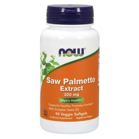 NOW FOODS Saw Palmetto Extract - Palma Sabalowa + olej z pestek dyni 320 mg ekstrakt standaryzowany (90 kaps.)
