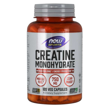 NOW FOODS Creatine Monohydrate - Monohydrat Kreatyny 750 mg (120 kaps.)