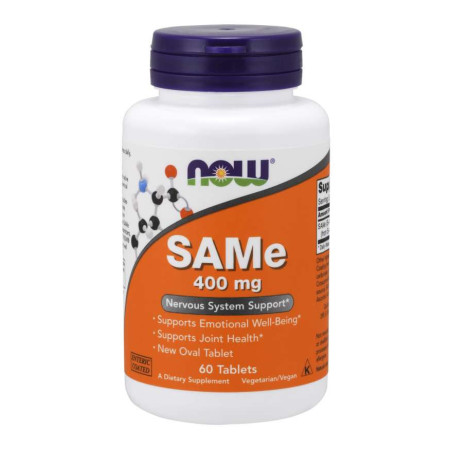 NOW FOODS SAMe - S-Adenozylo L-Metionina 400 mg (60 tabl.)