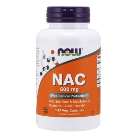 NOW FOODS NAC - N-Acetylo-L-Cysteina 600 mg (100 kaps.)